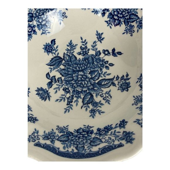 Ironstone Holiday Vintage Blue Carnation Ironstone 4235 Serving